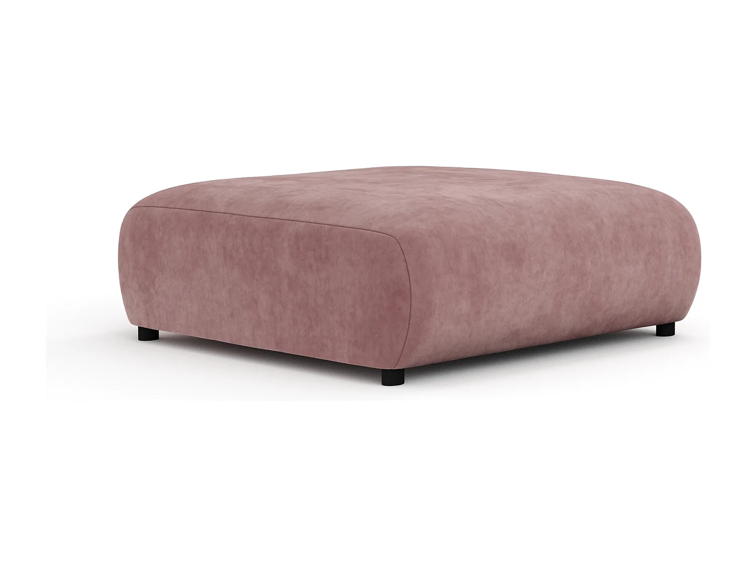 Pouf en tissu velours Zanzibar - 110x110 cm - rose