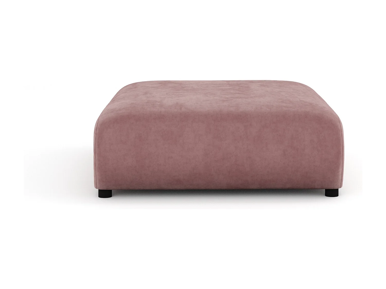 Pouf en tissu velours Zanzibar - 110x110 cm - rose