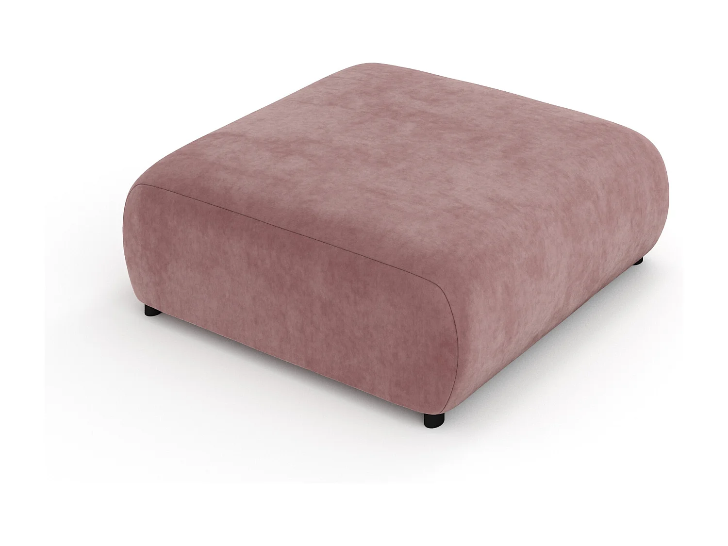 Pouf en tissu velours Zanzibar - 110x110 cm - rose