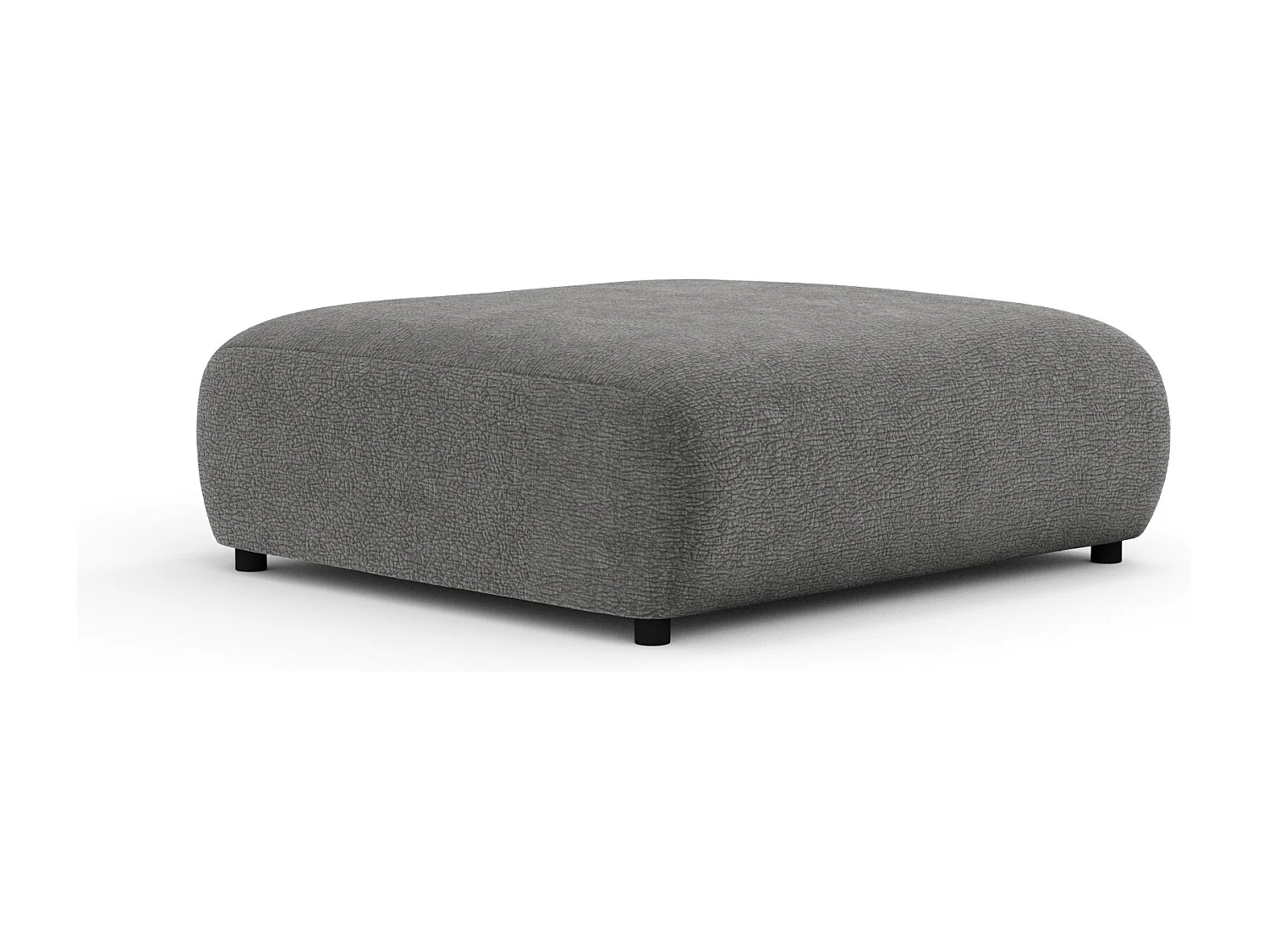 Pouf en tissu chenille Zanzibar - 110x110 cm - gris