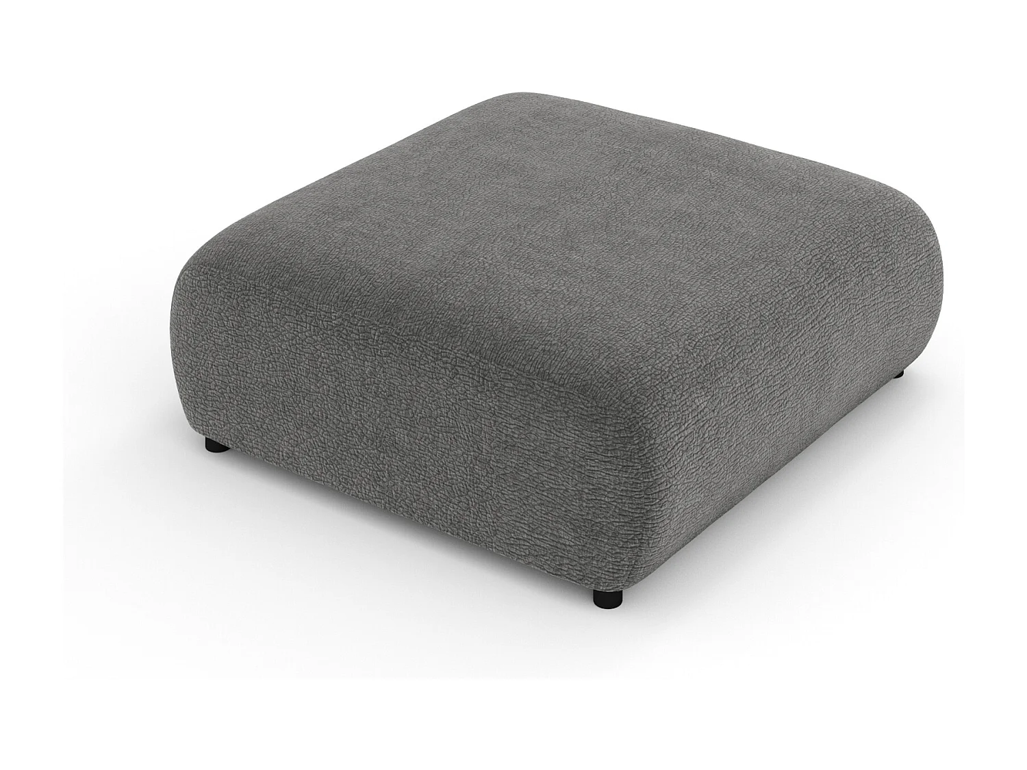 Pouf en tissu chenille Zanzibar - 110x110 cm - gris