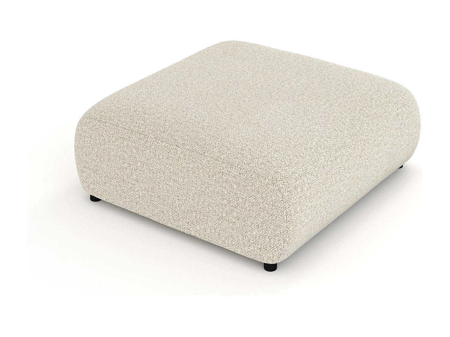 Pouf en tissu bouclette Zanzibar - 110x110 cm - beige