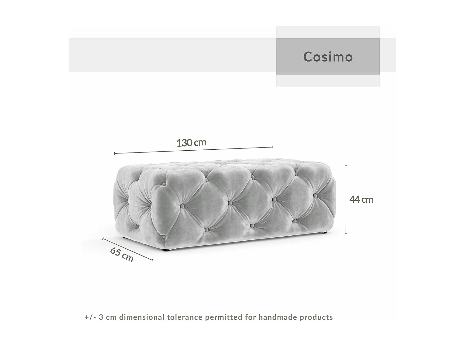 Pouf en velours Cosimo - rose