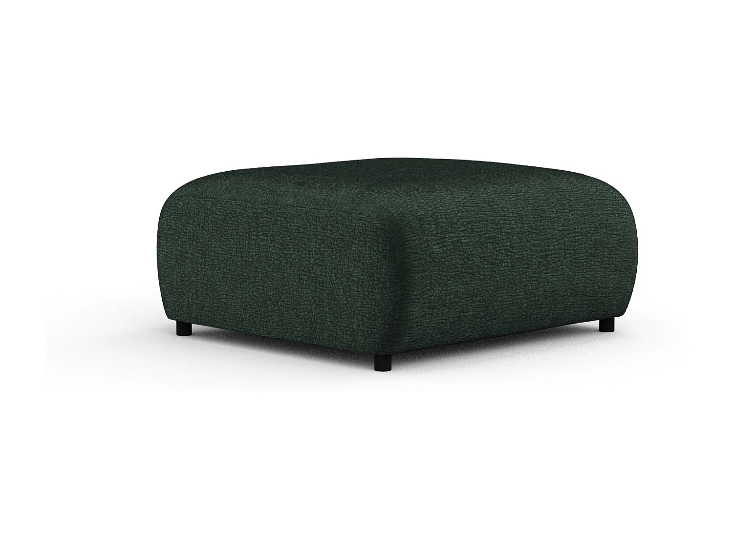 Pouf en tissu chenille Zanzibar - 88x88 cm - vert foncé