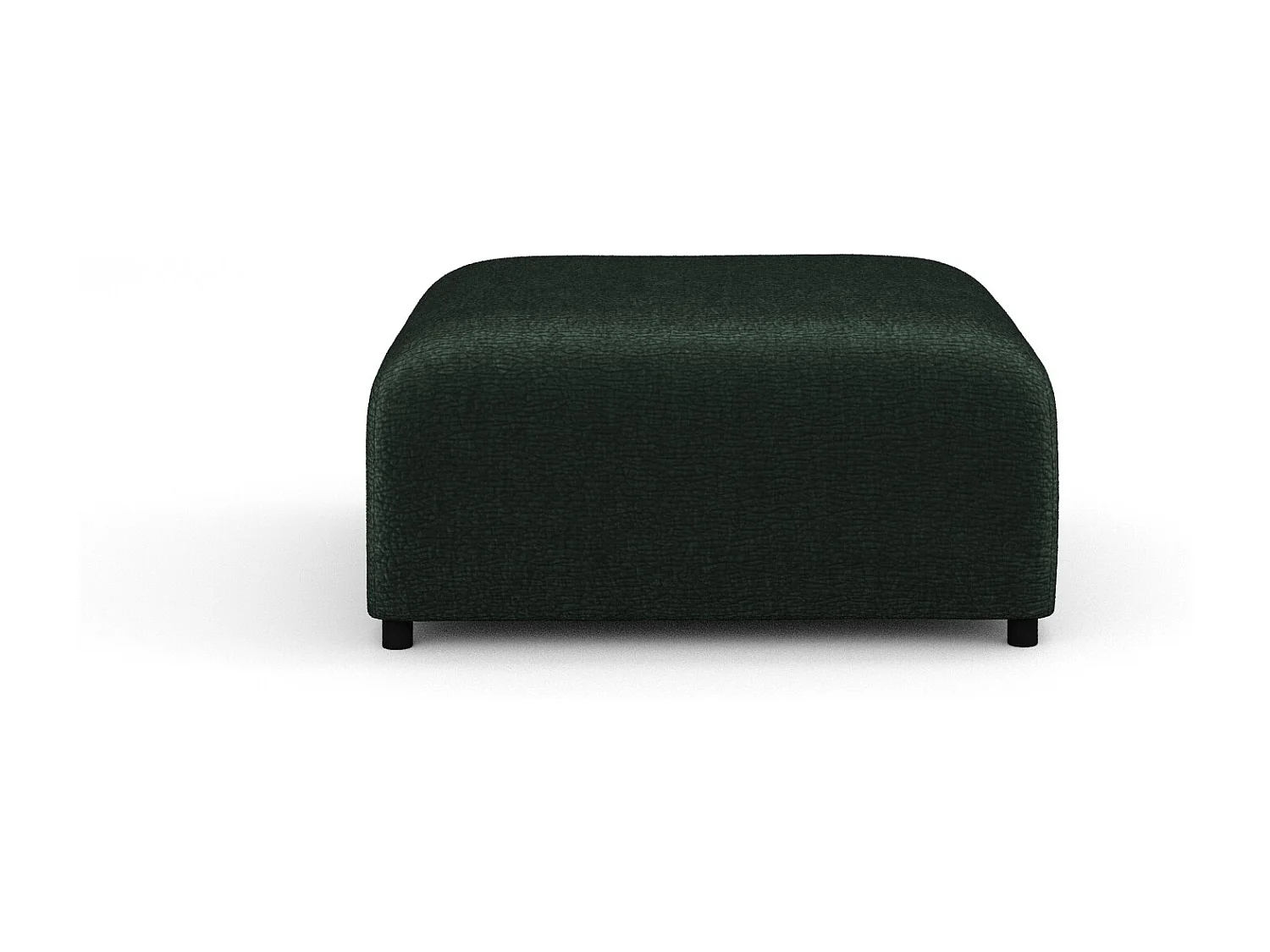 Pouf en tissu chenille Zanzibar - 88x88 cm - vert foncé