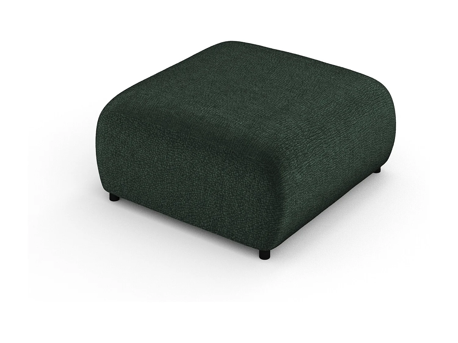 Pouf en tissu chenille Zanzibar - 88x88 cm - vert foncé
