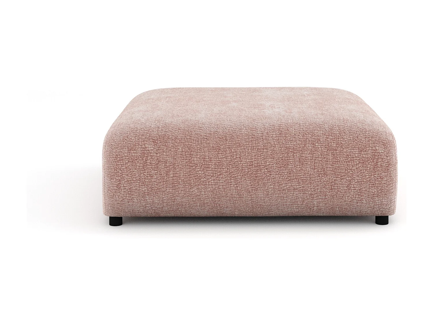 Pouf en tissu chenille Zanzibar - 110x110 cm - rose