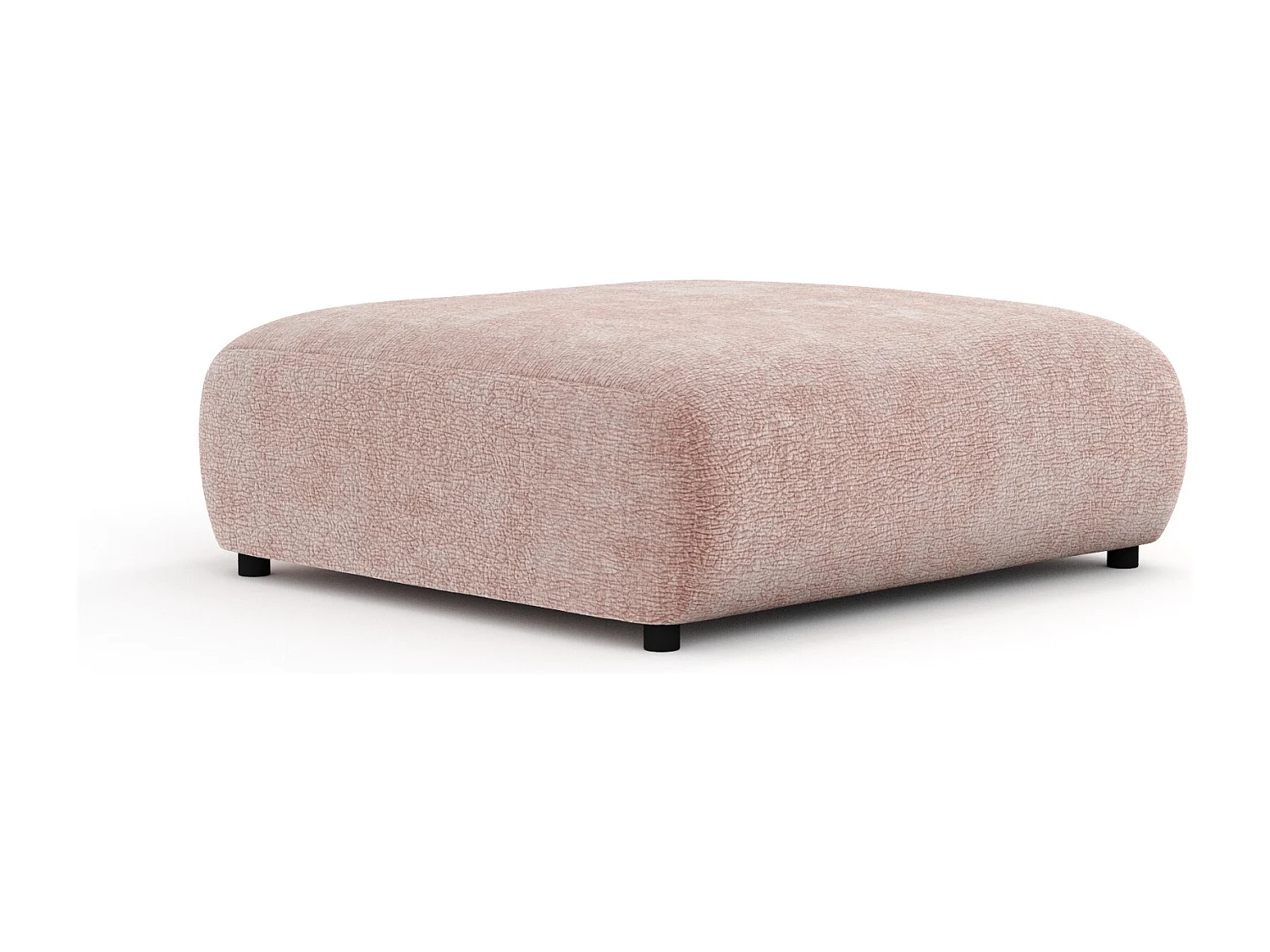 Pouf en tissu chenille Zanzibar - 110x110 cm - rose