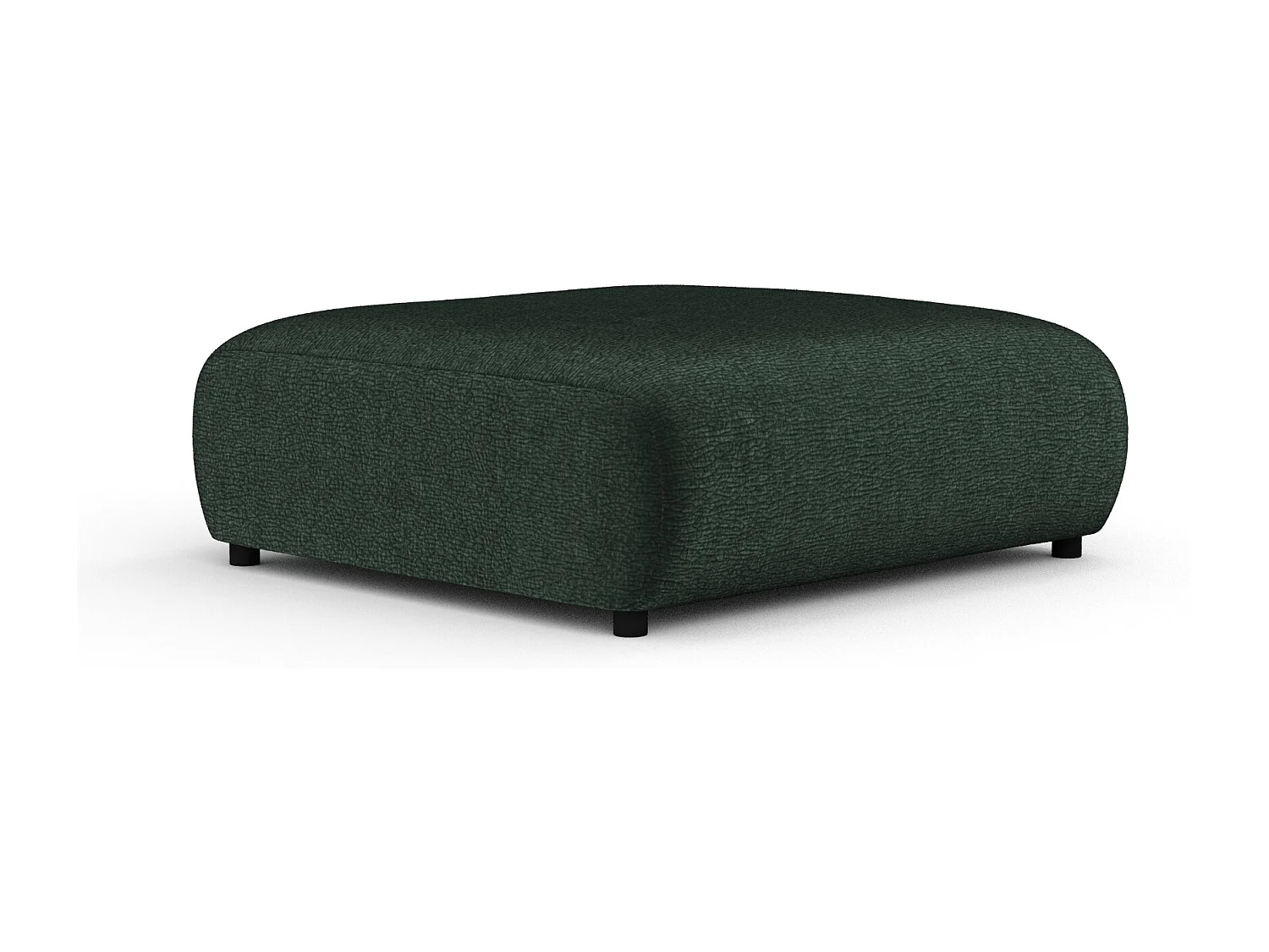 Pouf en tissu chenille Zanzibar - 110x110 cm - vert foncé