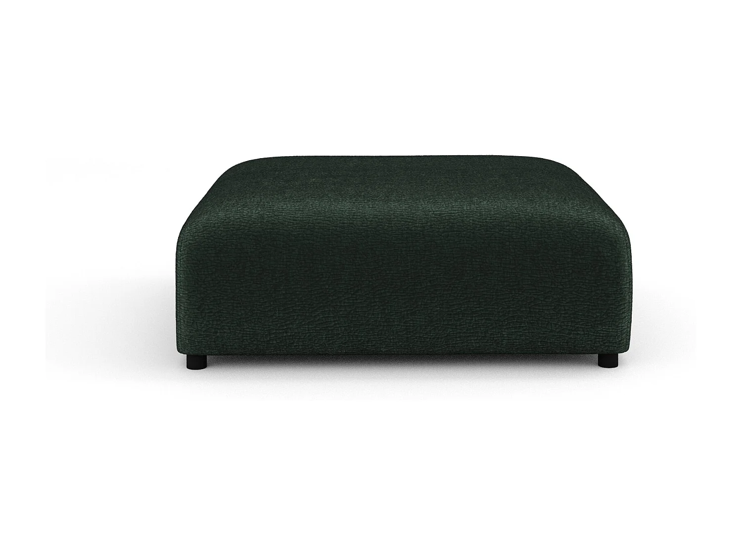 Pouf en tissu chenille Zanzibar - 110x110 cm - vert foncé