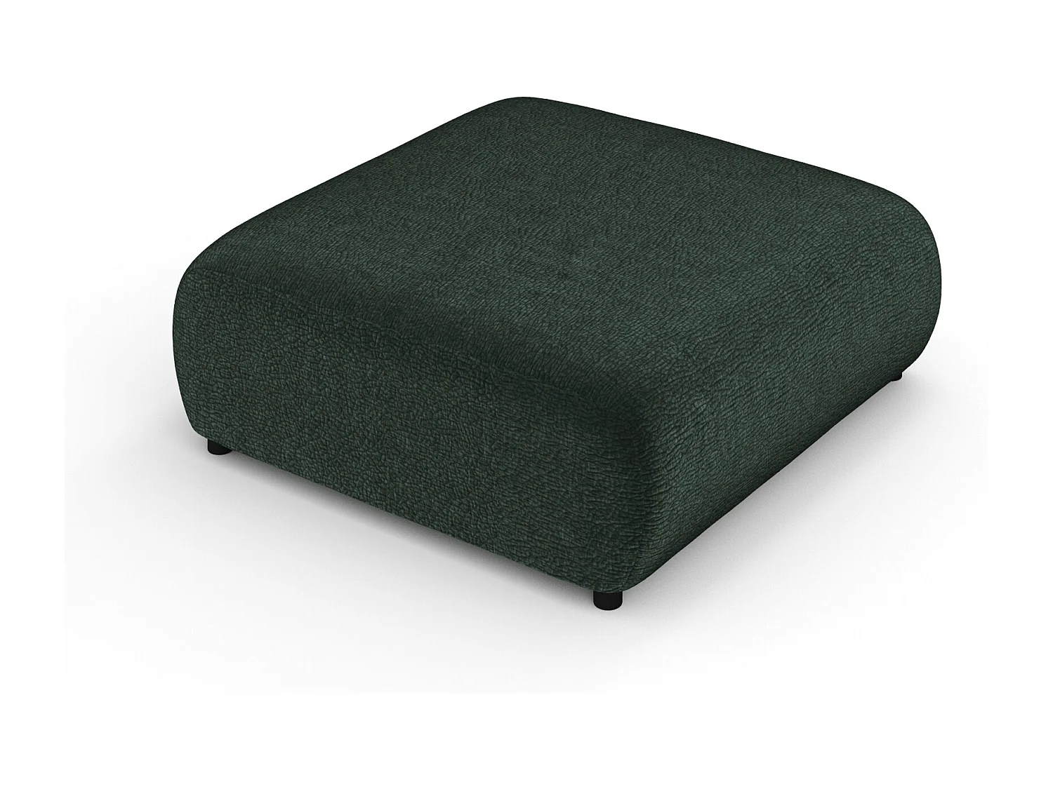 Pouf en tissu chenille Zanzibar - 110x110 cm - vert foncé
