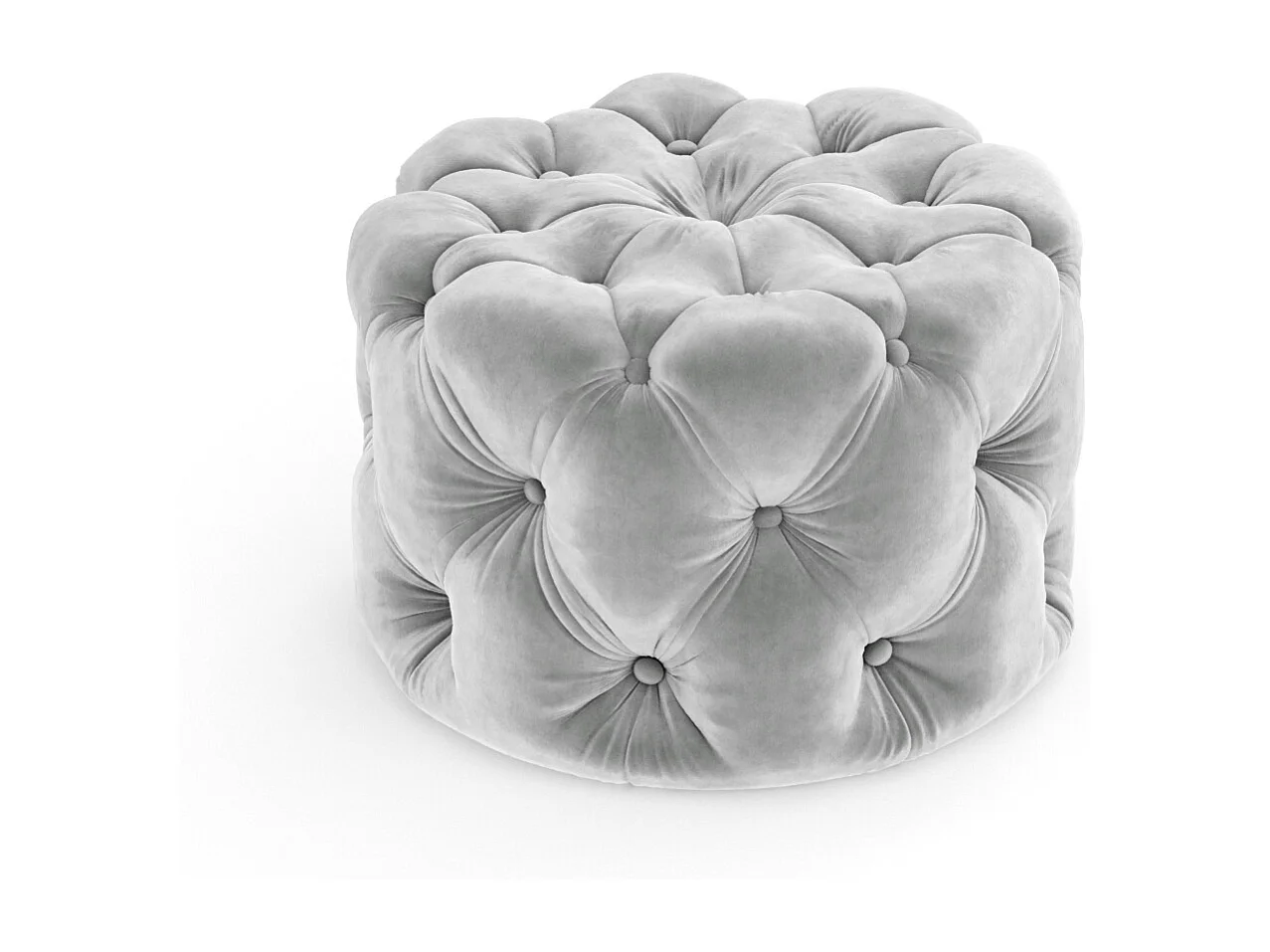 Pouf en velours Cosimo - gris clair