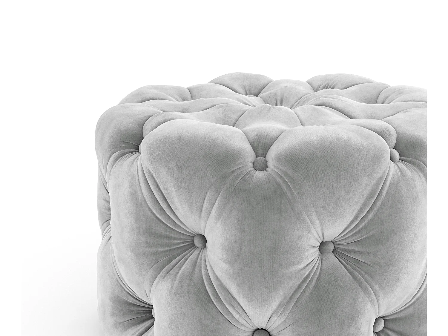 Pouf en velours Cosimo - gris clair