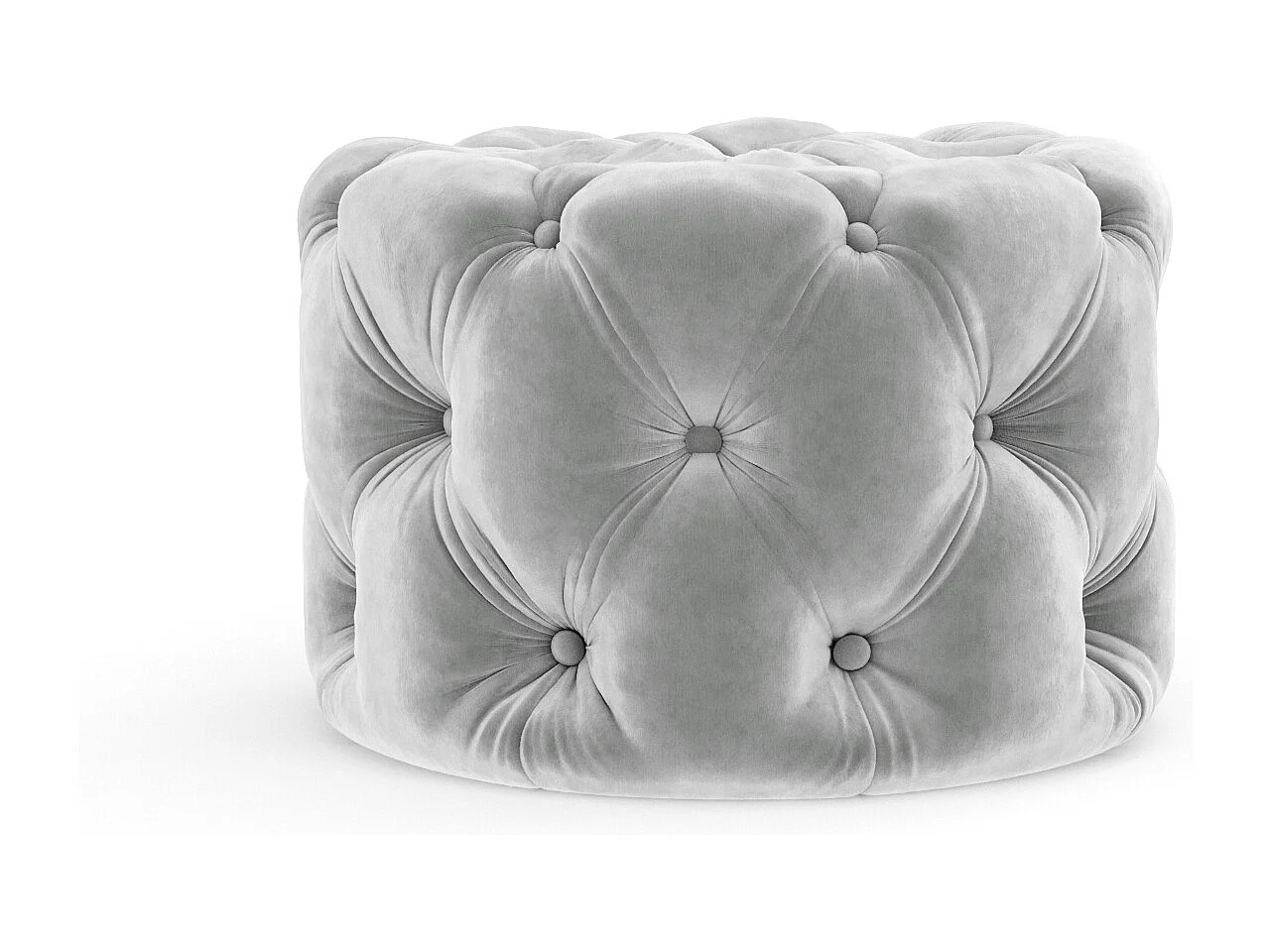 Pouf en velours Cosimo - gris clair