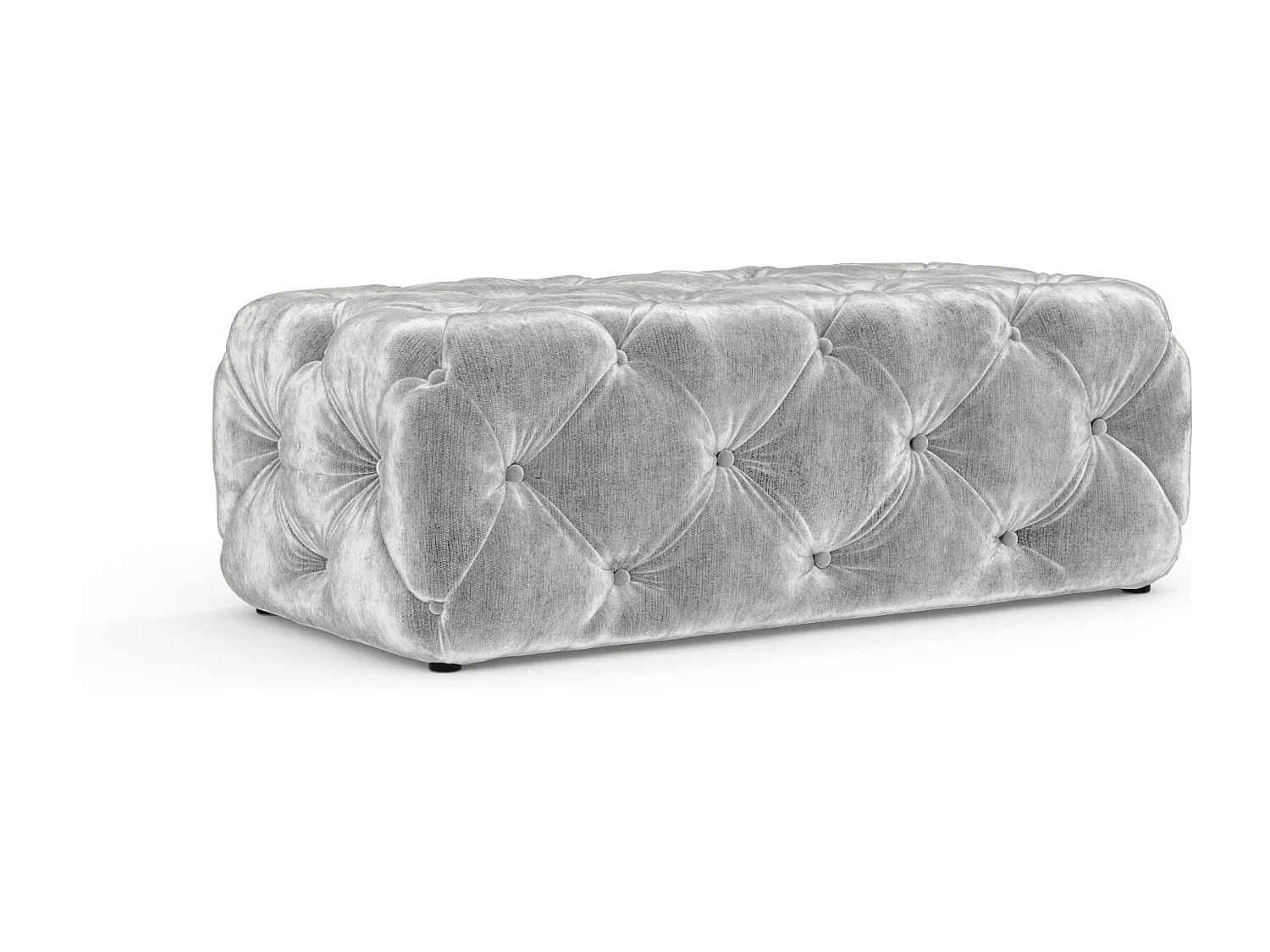 Pouf en tissu chenille Cosimo - gris clair