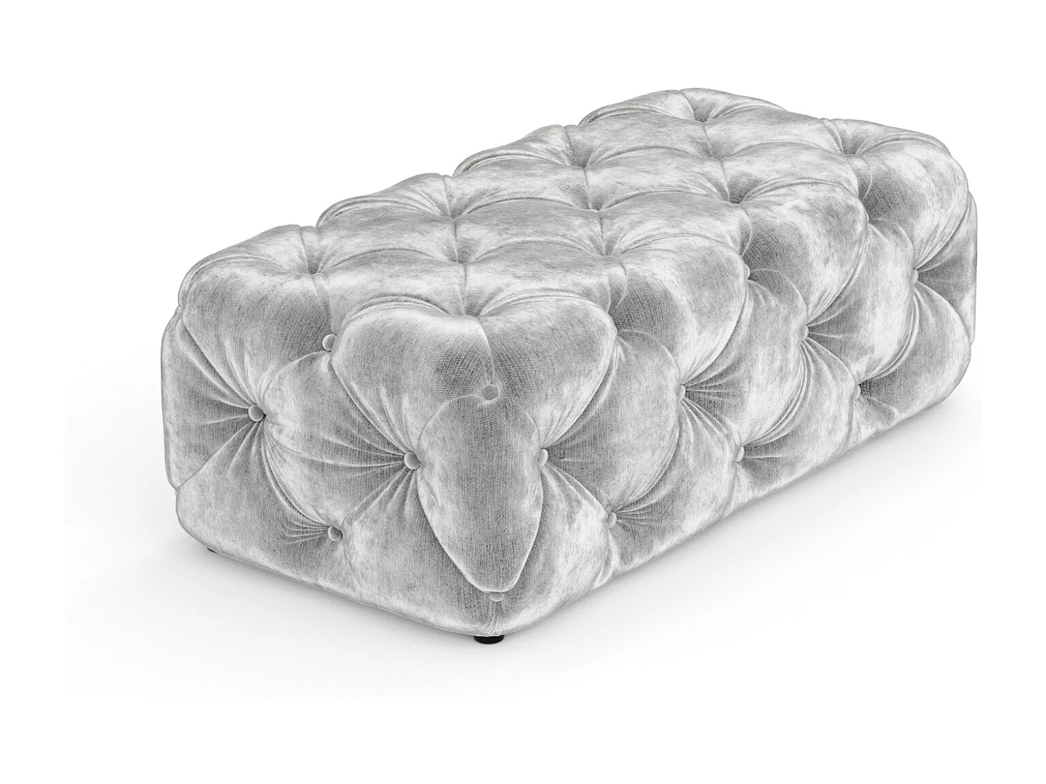 Pouf en tissu chenille Cosimo - gris clair