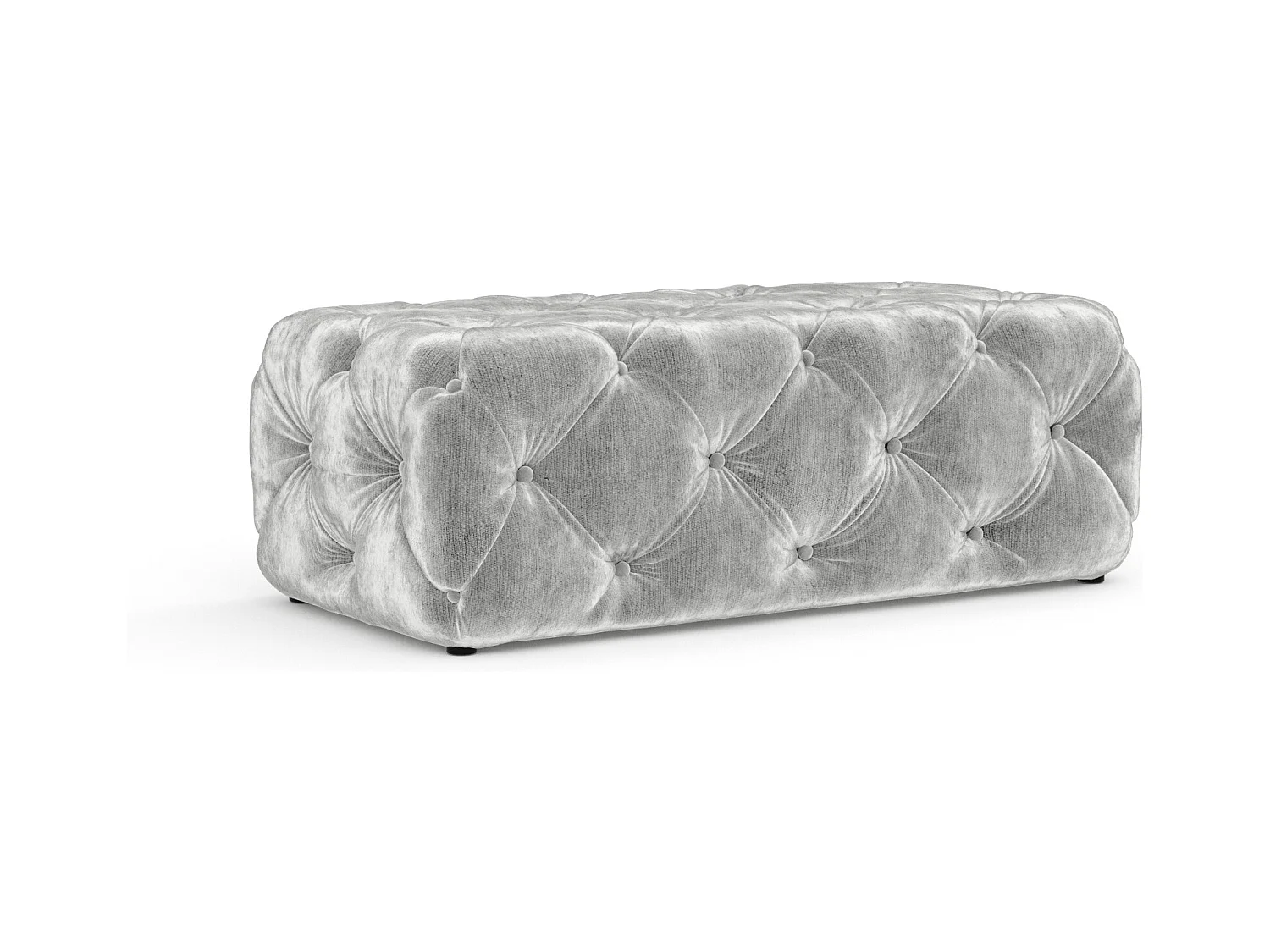 Pouf en tissu chenille Cosimo - gris clair