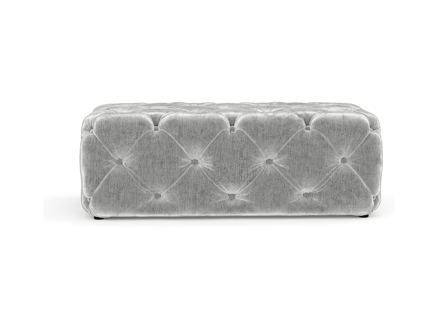 Pouf en tissu chenille Cosimo - gris clair