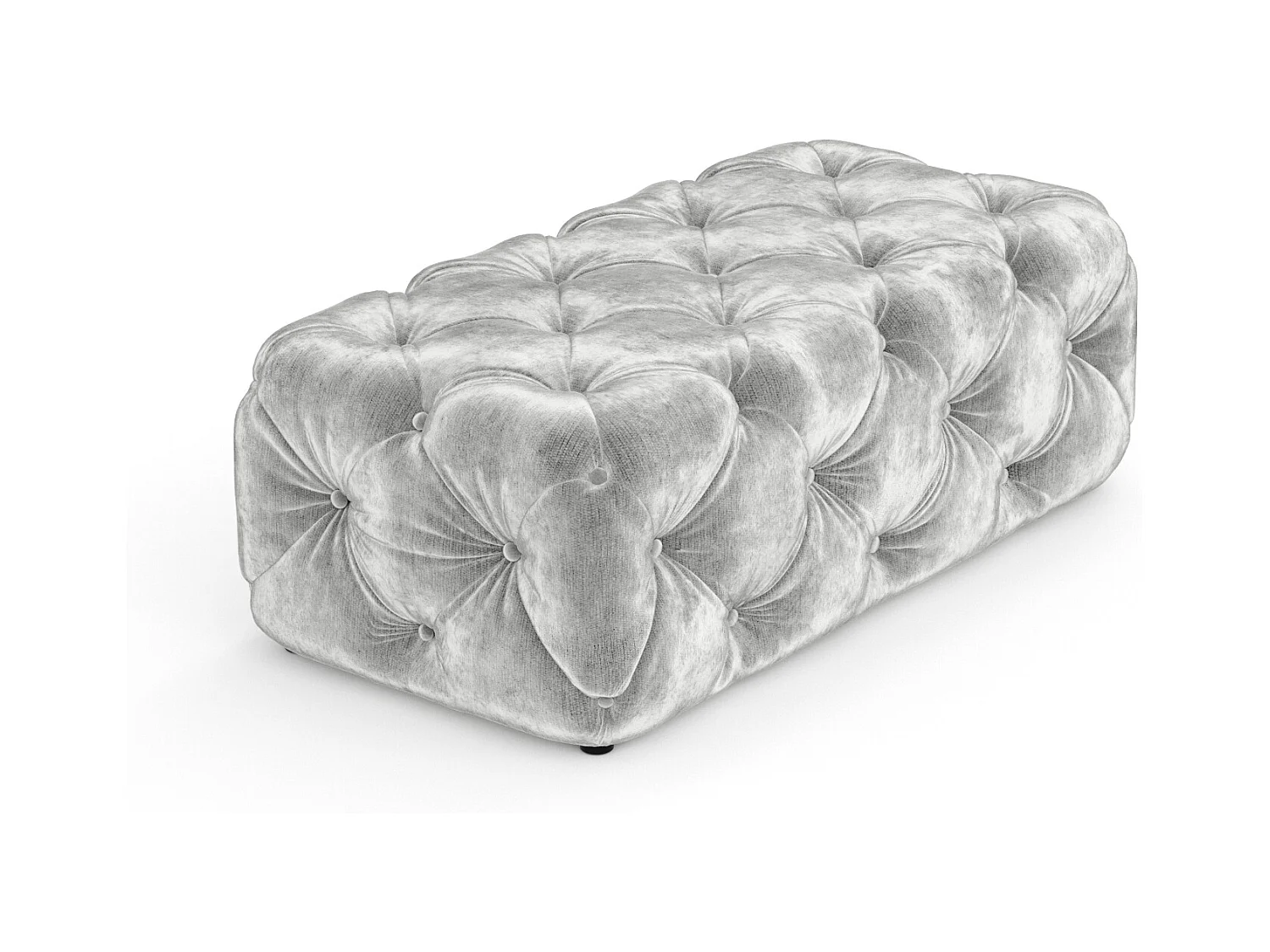 Pouf en tissu chenille Cosimo - gris clair