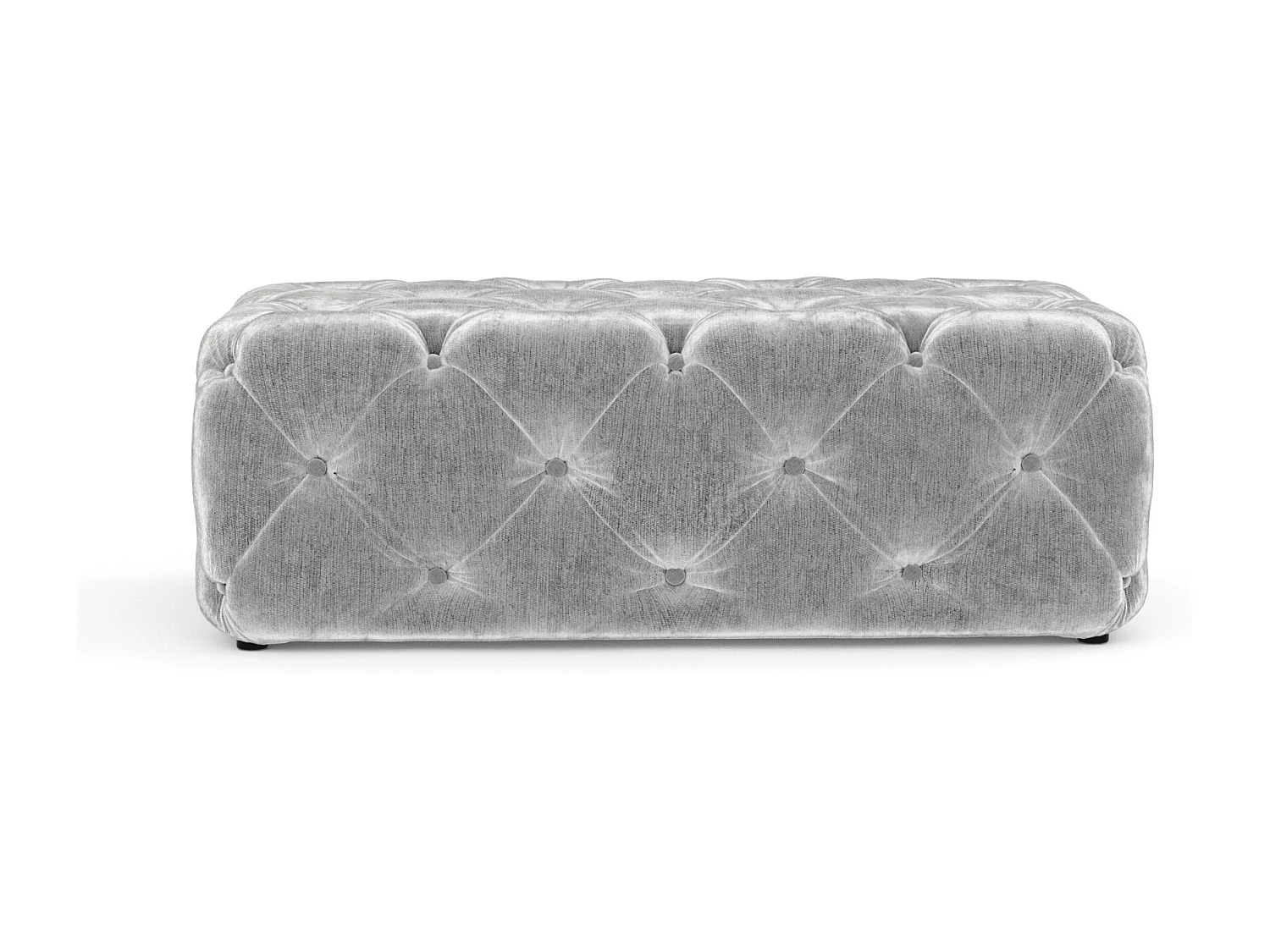 Pouf en tissu chenille Cosimo - gris clair