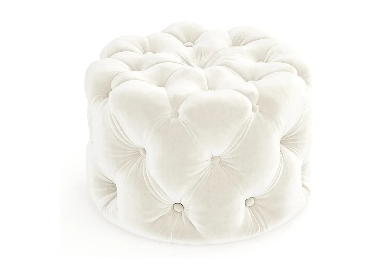 Pouf en velours Cosimo - creme