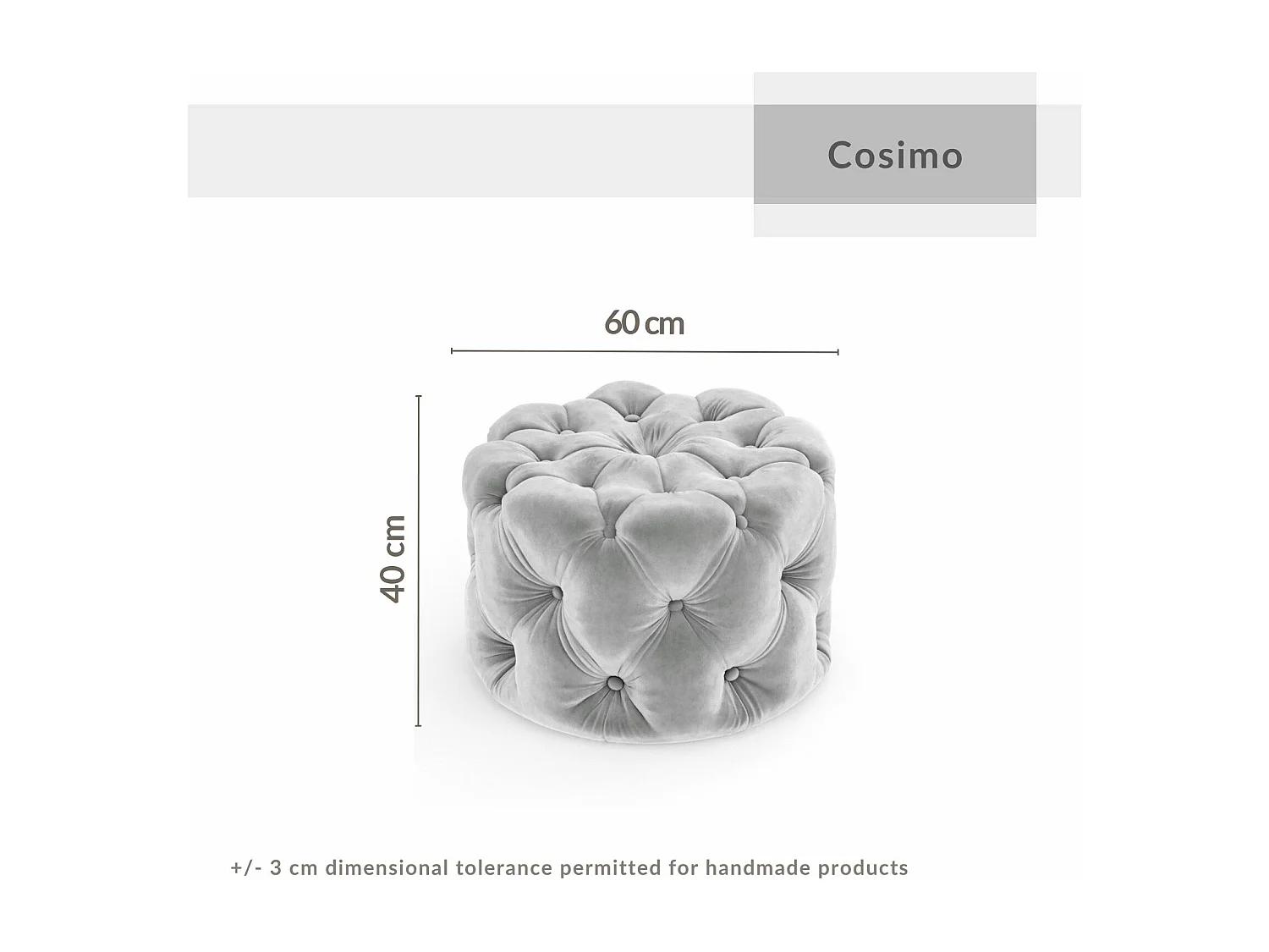 Pouf en velours Cosimo - creme