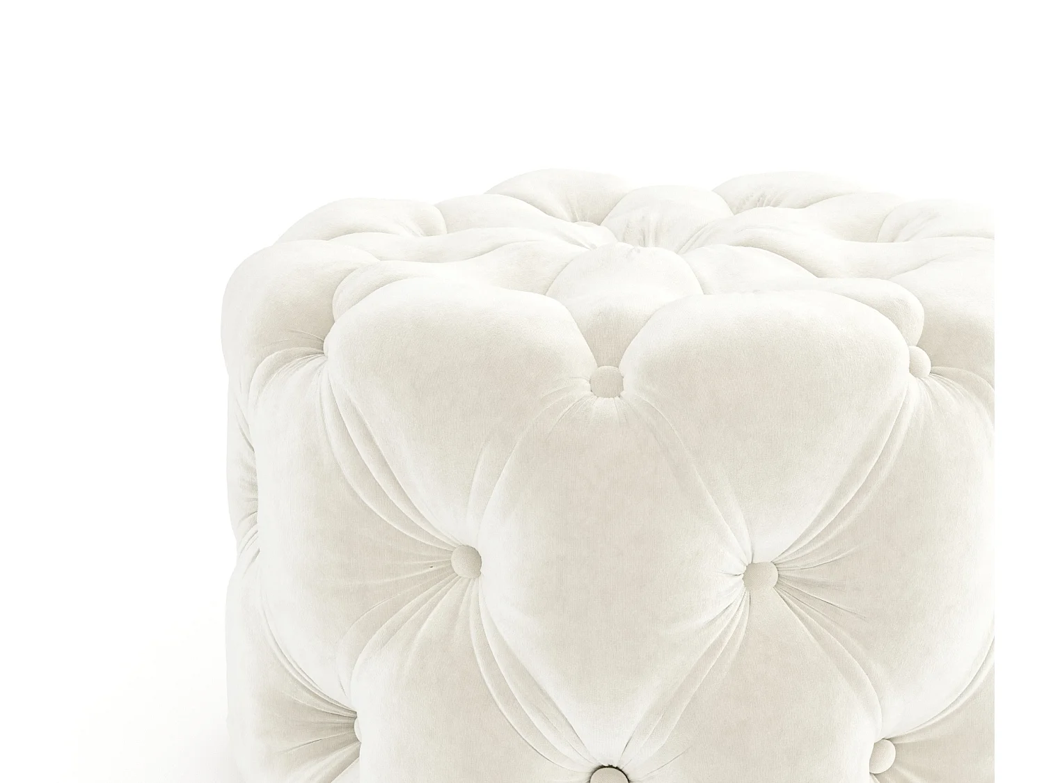 Pouf en velours Cosimo - creme
