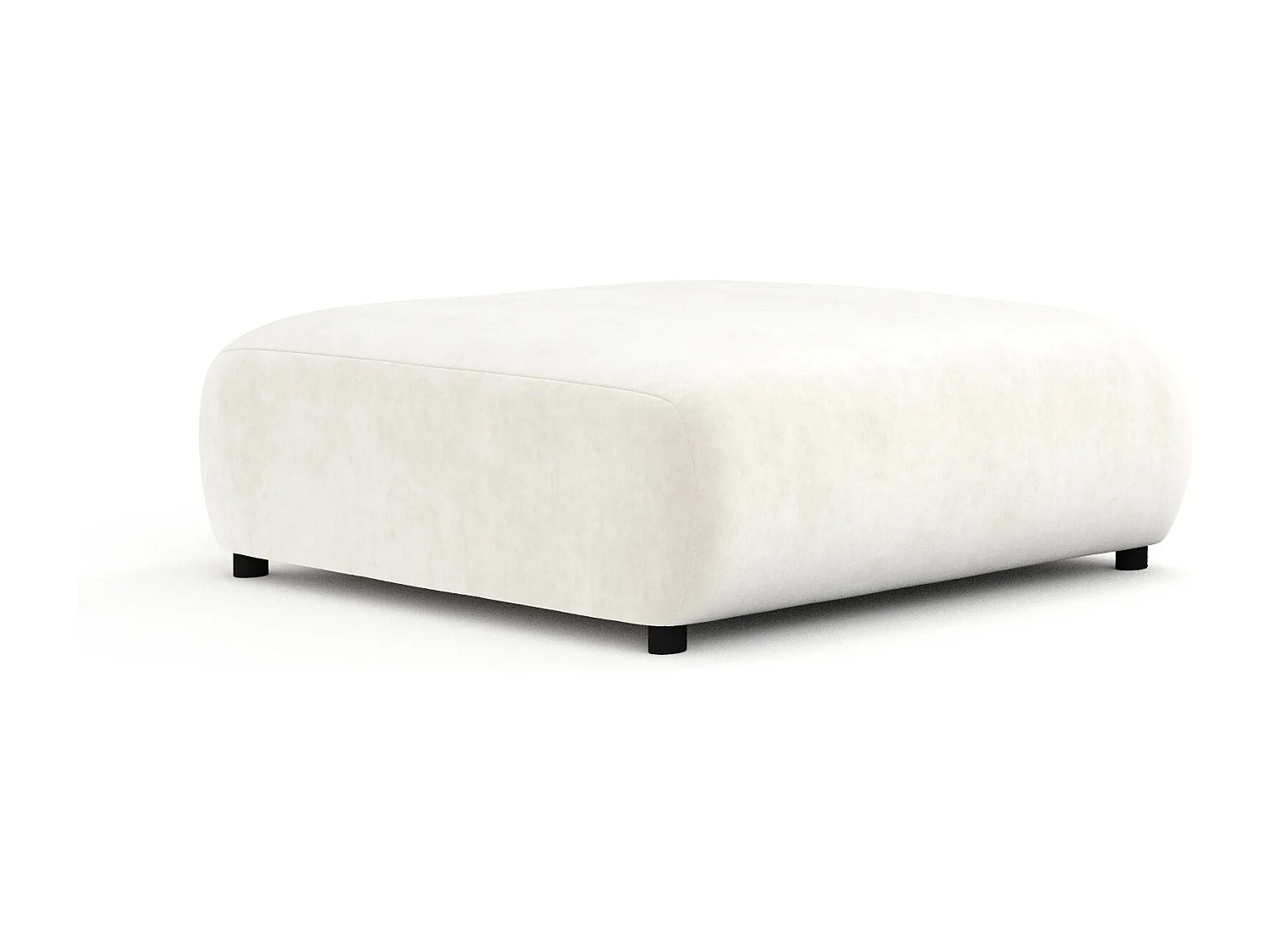 Pouf en tissu velours Zanzibar - 110x110 cm - creme