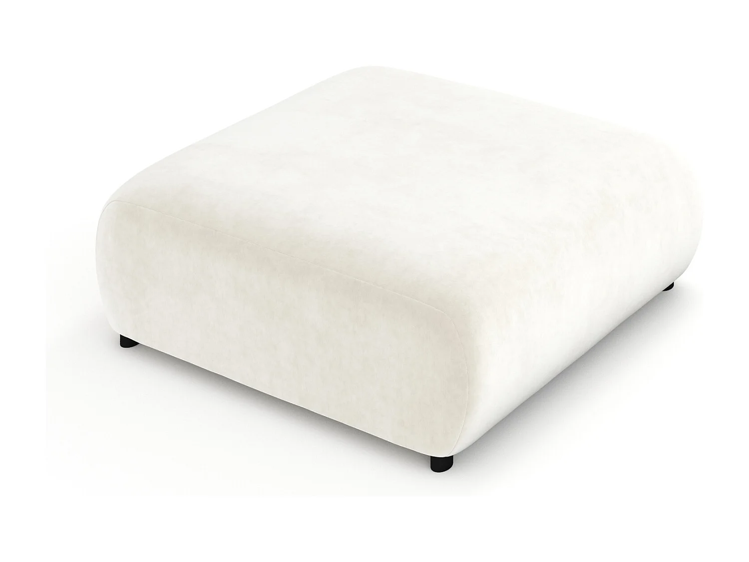 Pouf en tissu velours Zanzibar - 110x110 cm - creme