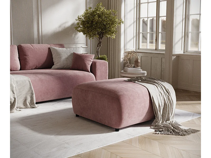 Puff aus Samtstoff Zanzibar - 88x88 cm - rosa