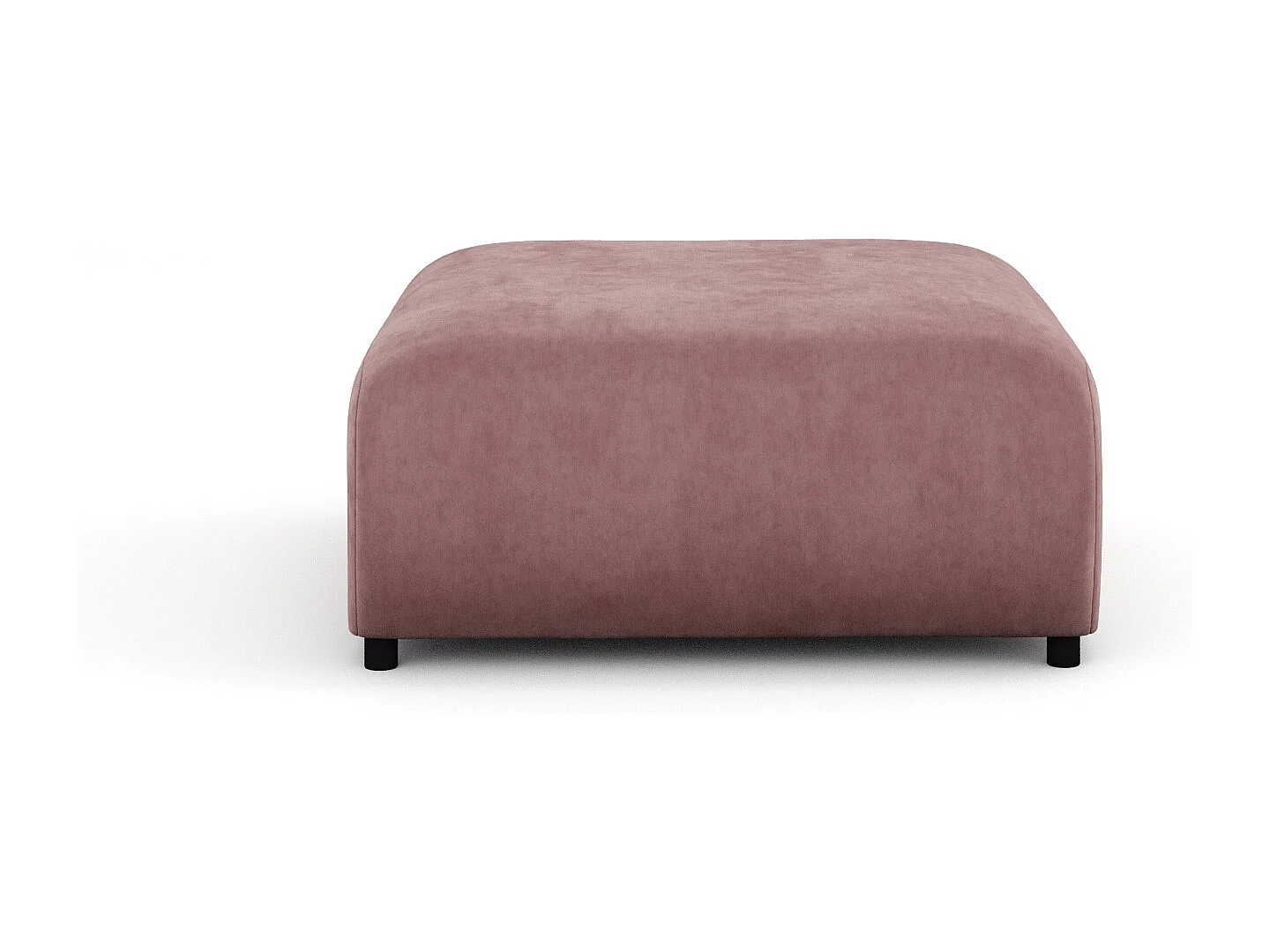 Pouf en tissu velours Zanzibar - 88x88 cm - rose