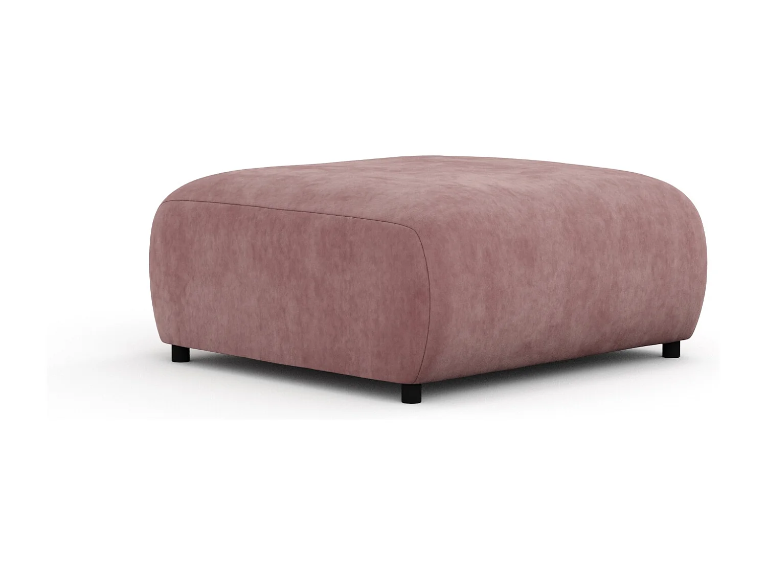 Pouf en tissu velours Zanzibar - 88x88 cm - rose