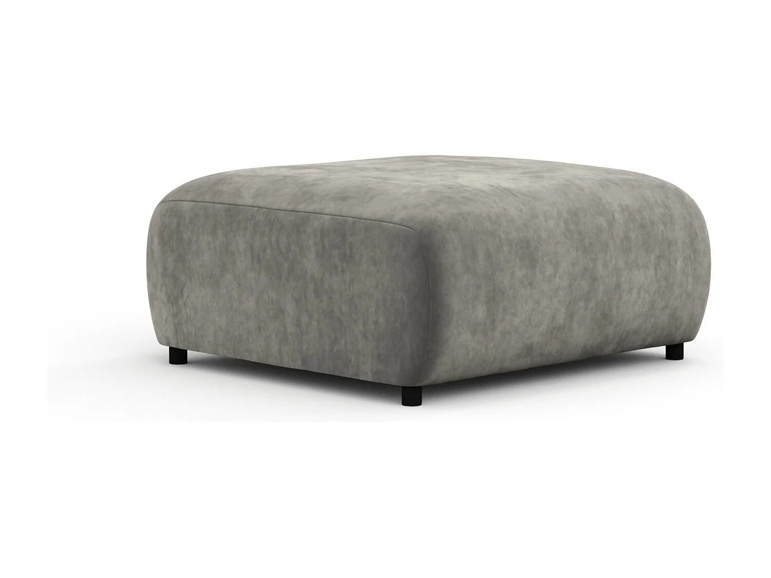 Pouf en tissu velours Zanzibar - 88x88 cm - gris
