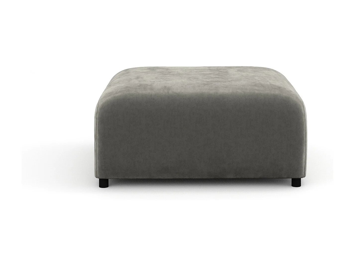 Pouf en tissu velours Zanzibar - 88x88 cm - gris
