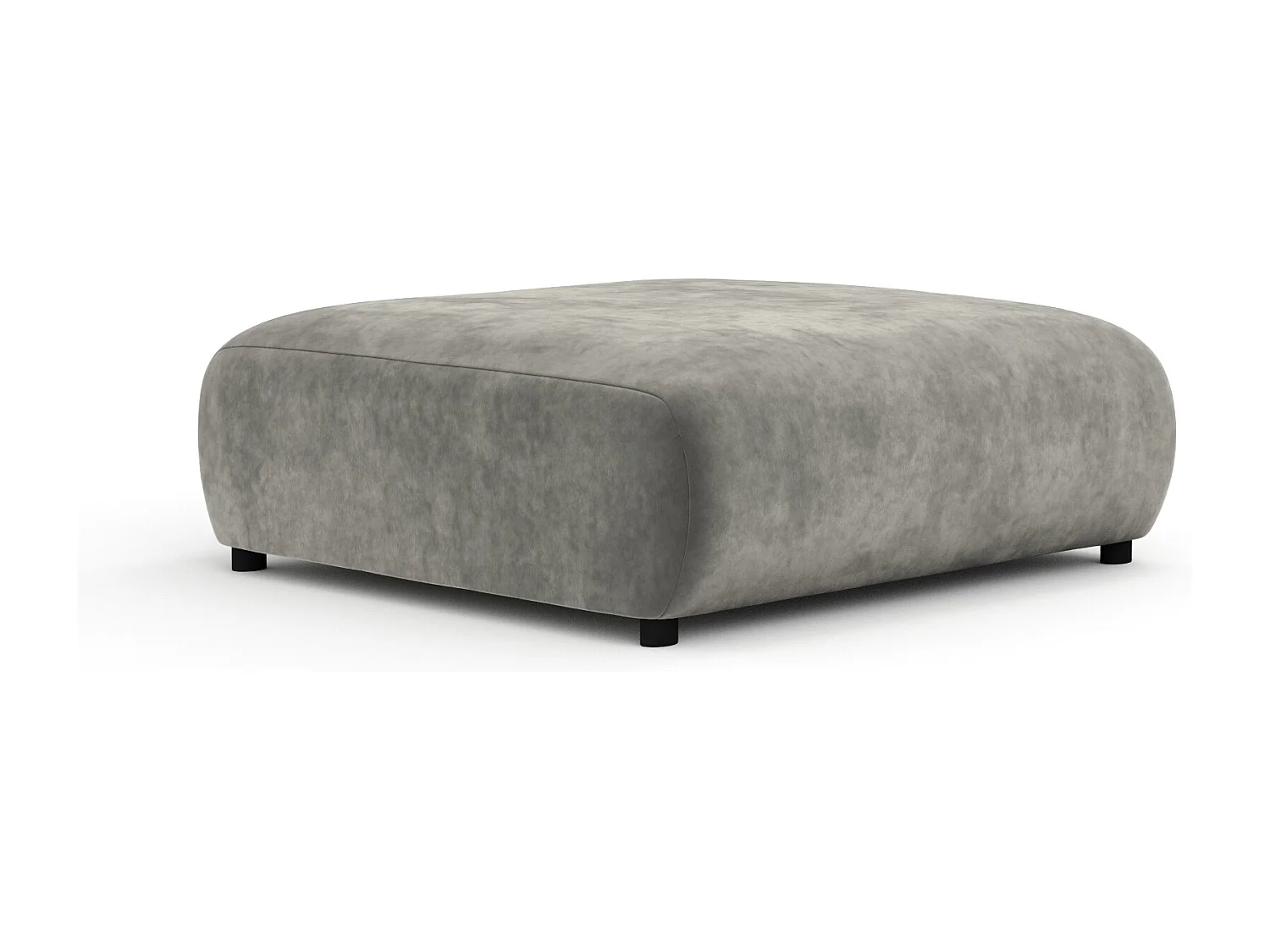 Pouf en tissu velours Zanzibar - 110x110 cm - gris