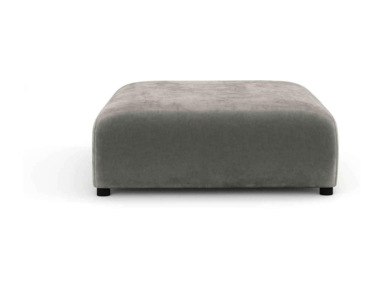 Pouf en tissu velours Zanzibar - 110x110 cm - gris