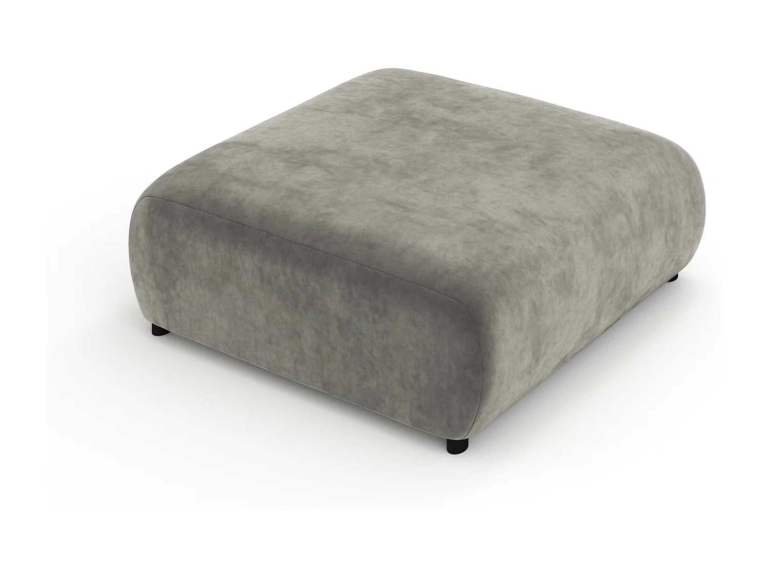 Pouf en tissu velours Zanzibar - 110x110 cm - gris