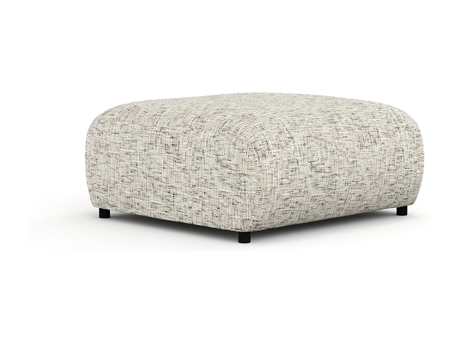 Pouf en toile tissée Zanzibar - 88x88 cm - beige mélangé