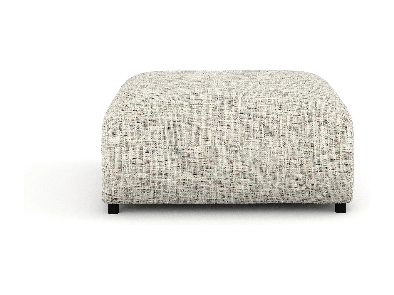 Pouf en toile tissée Zanzibar - 88x88 cm - beige mélangé
