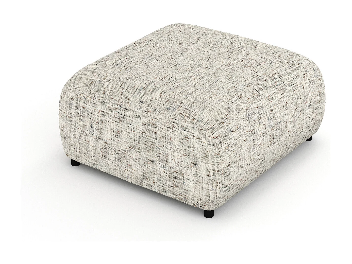 Pouf en toile tissée Zanzibar - 88x88 cm - beige mélangé