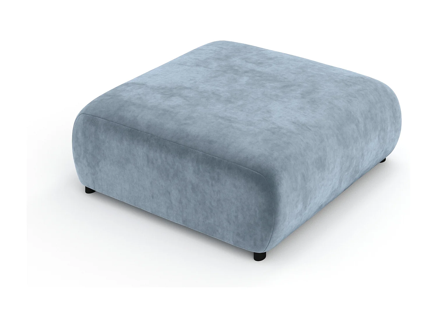 Pouf en tissu velours Zanzibar - 110x110 cm - bleu