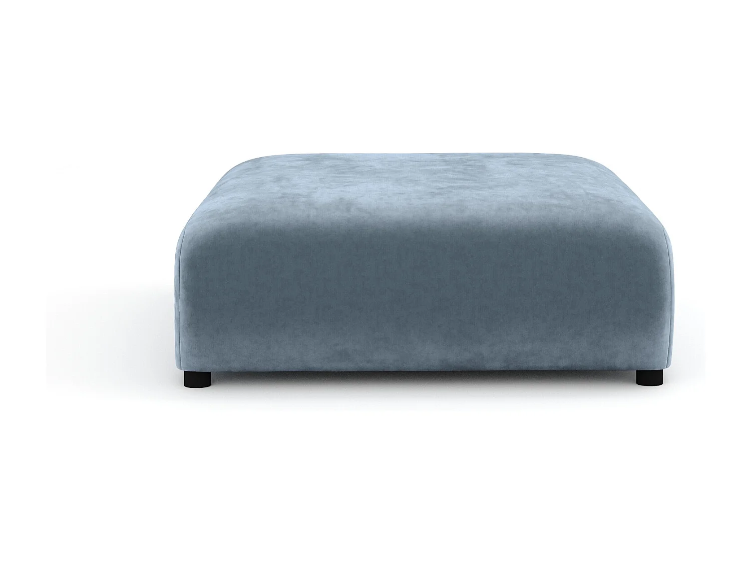Pouf en tissu velours Zanzibar - 110x110 cm - bleu
