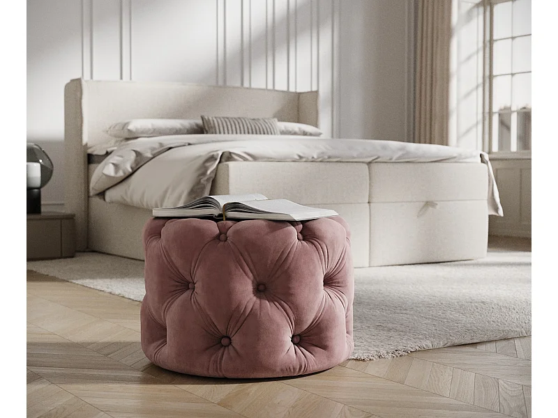 Pouf en velours Cosimo - rose