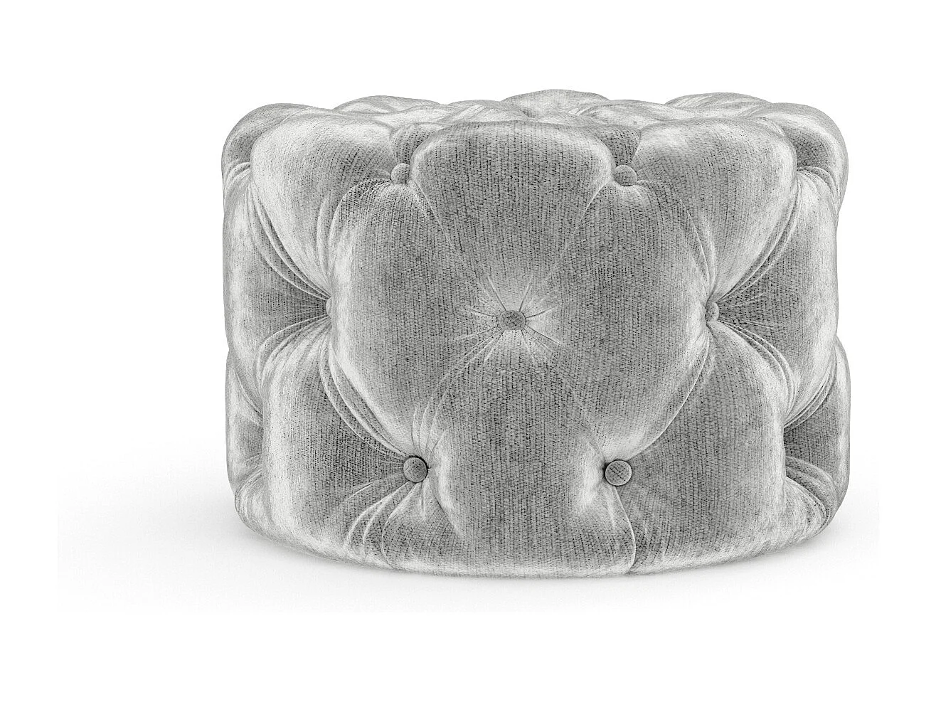 Pouf en tissu chenille Cosimo - gris clair