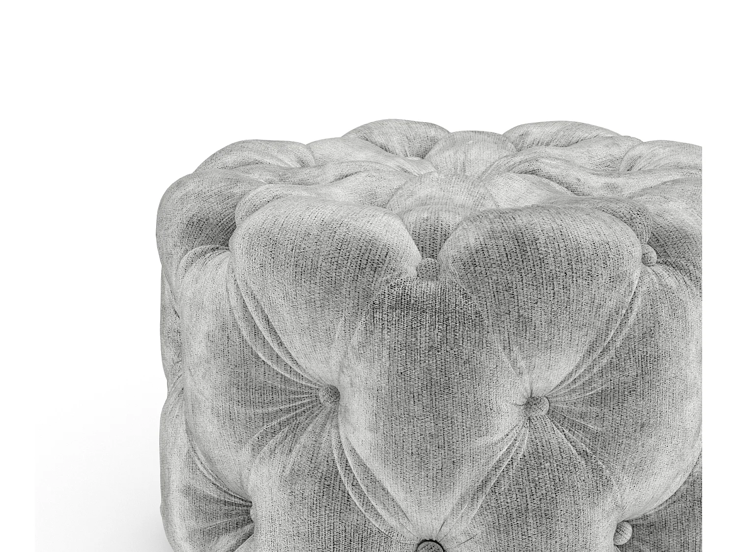 Pouf en tissu chenille Cosimo - gris clair