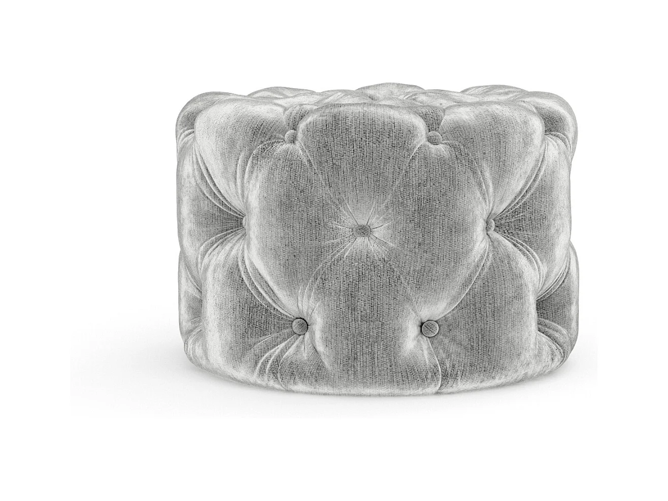 Pouf en tissu chenille Cosimo - gris clair