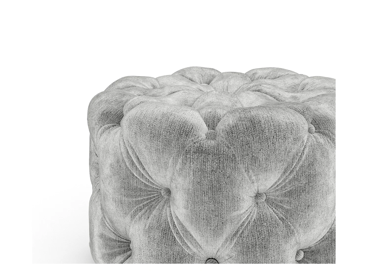 Pouf en tissu chenille Cosimo - gris clair