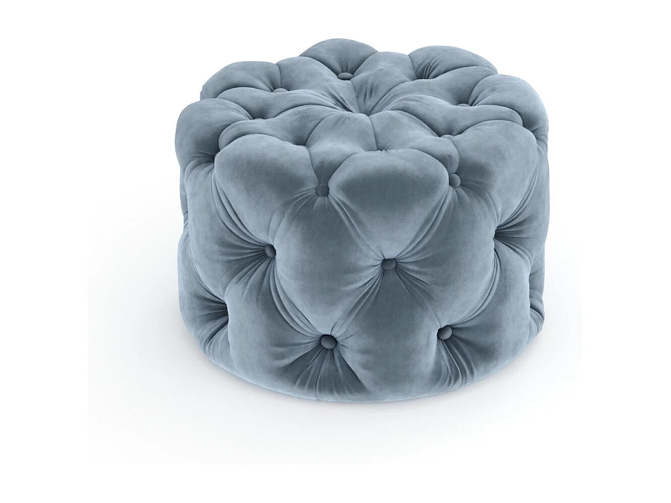 Pouf en velours Cosimo - bleu