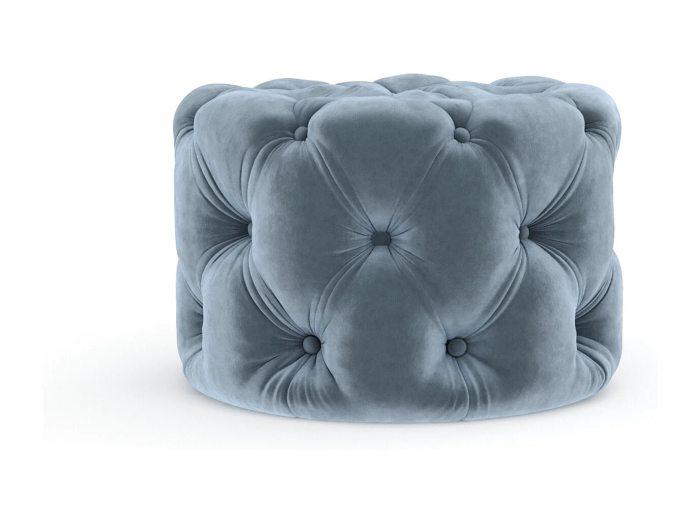 Pouf en velours Cosimo - bleu