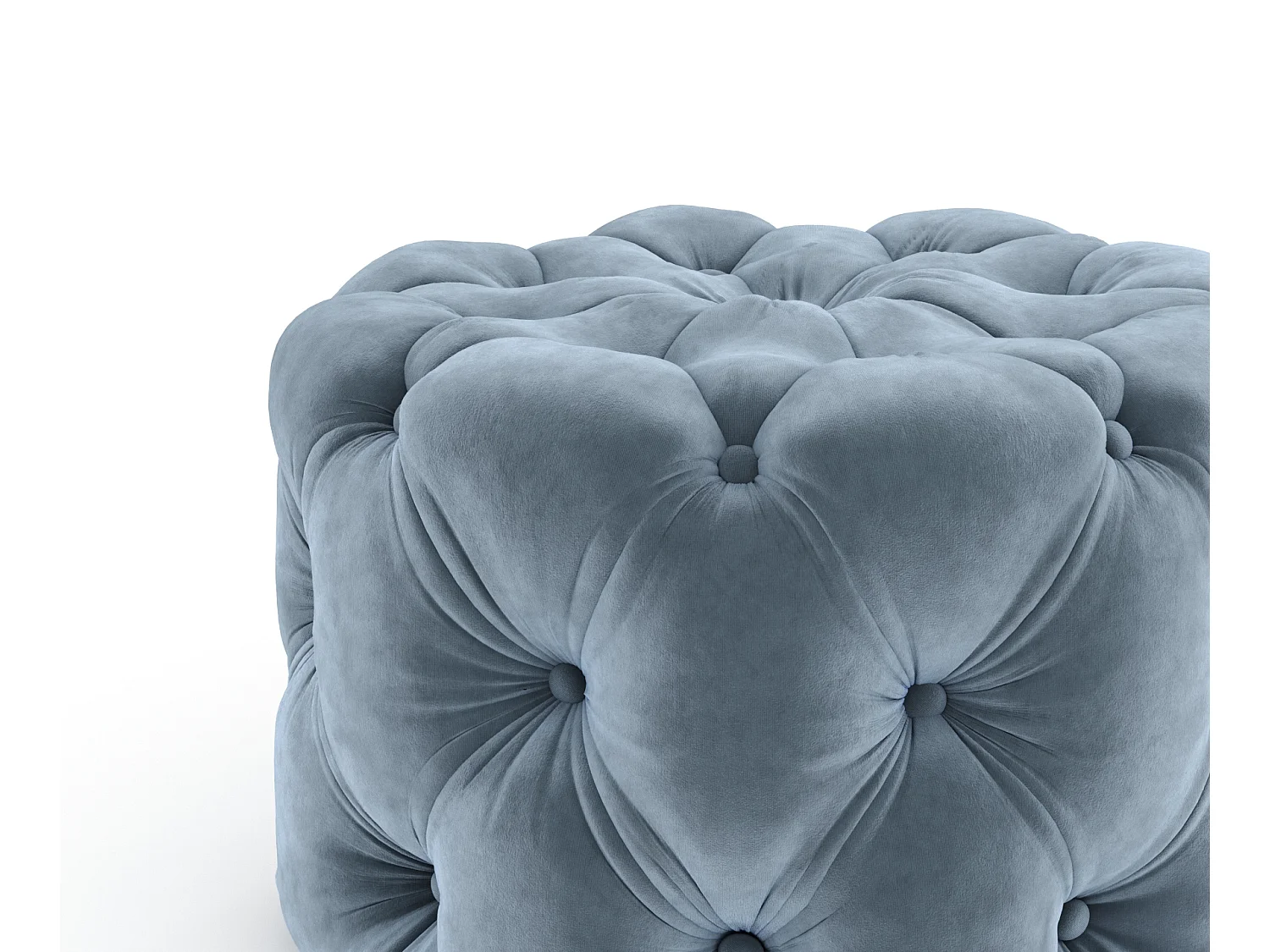 Pouf en velours Cosimo - bleu